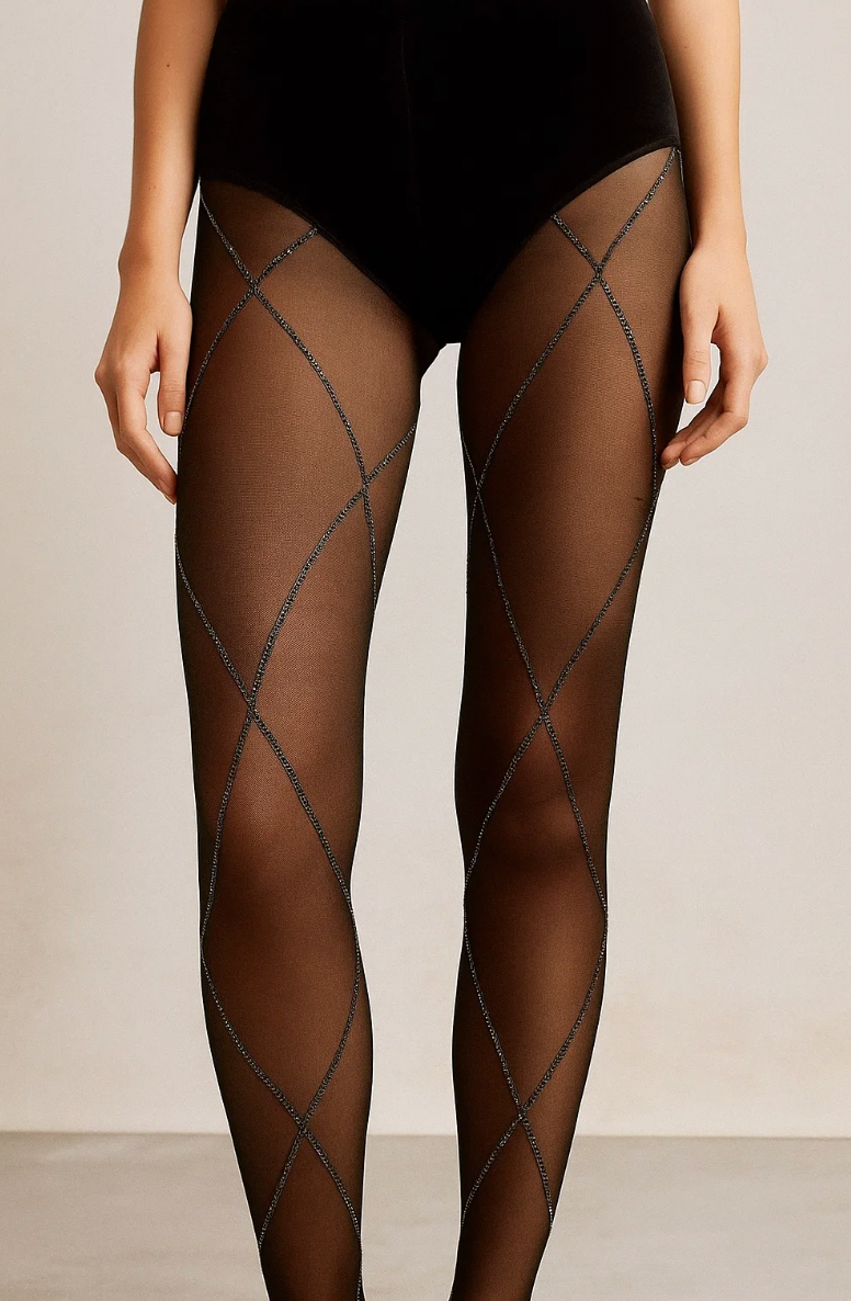 Luxury Shine Black Tights
