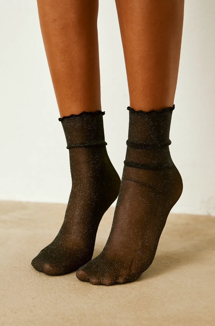 Black Sparkle Socks