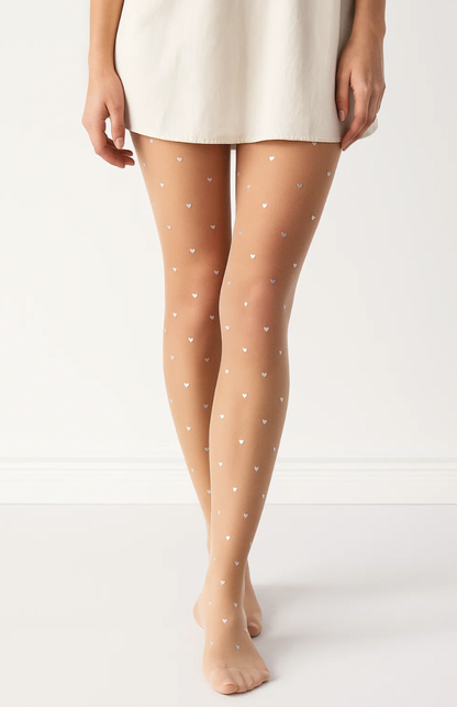 Vanilla Hearts White Tights