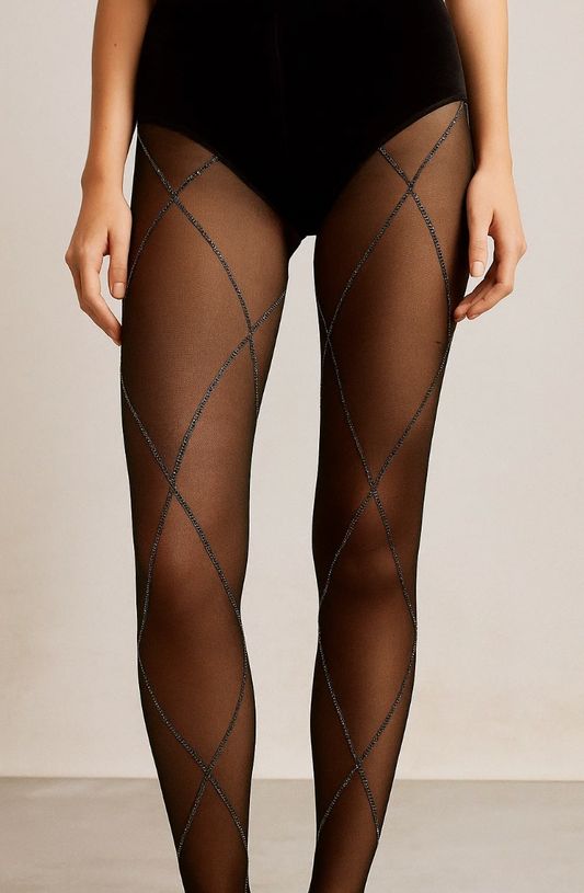 Luxury Shine Black Tights